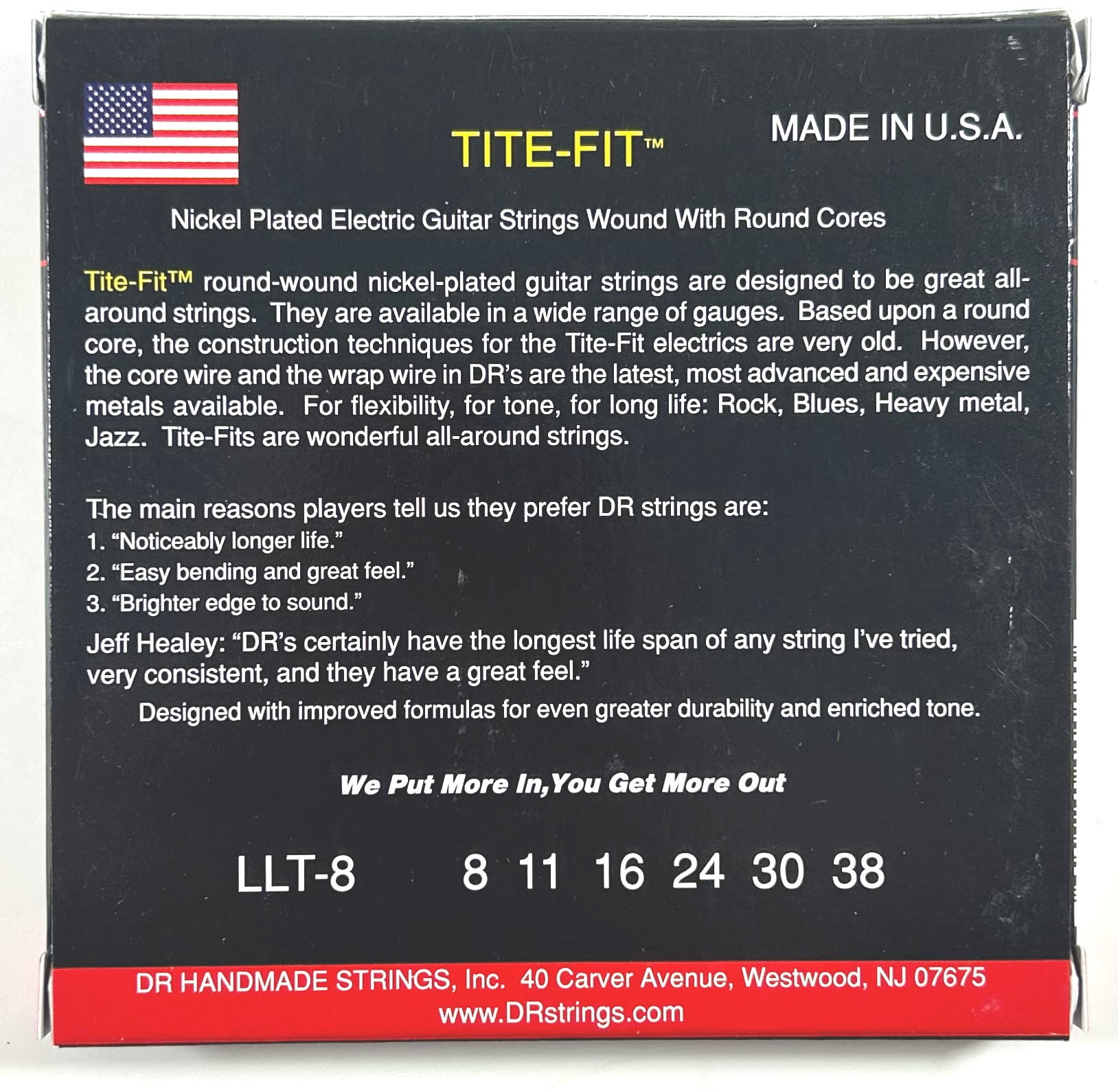 DR Guitar Strings Electric 3 Sets Tite-Fit 08-38 Extra Light Handmade USA