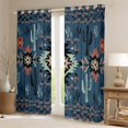 thumbnail image 2 of Homewish Western Aztec Adult Blackout Curtains Set of 2 (52x84 Each), Vintage Blue Bohemian Window Curtains, Hippie Triangle Abstract Curtains and Drapes, Curtains and Drapes Decor, 2 of 6