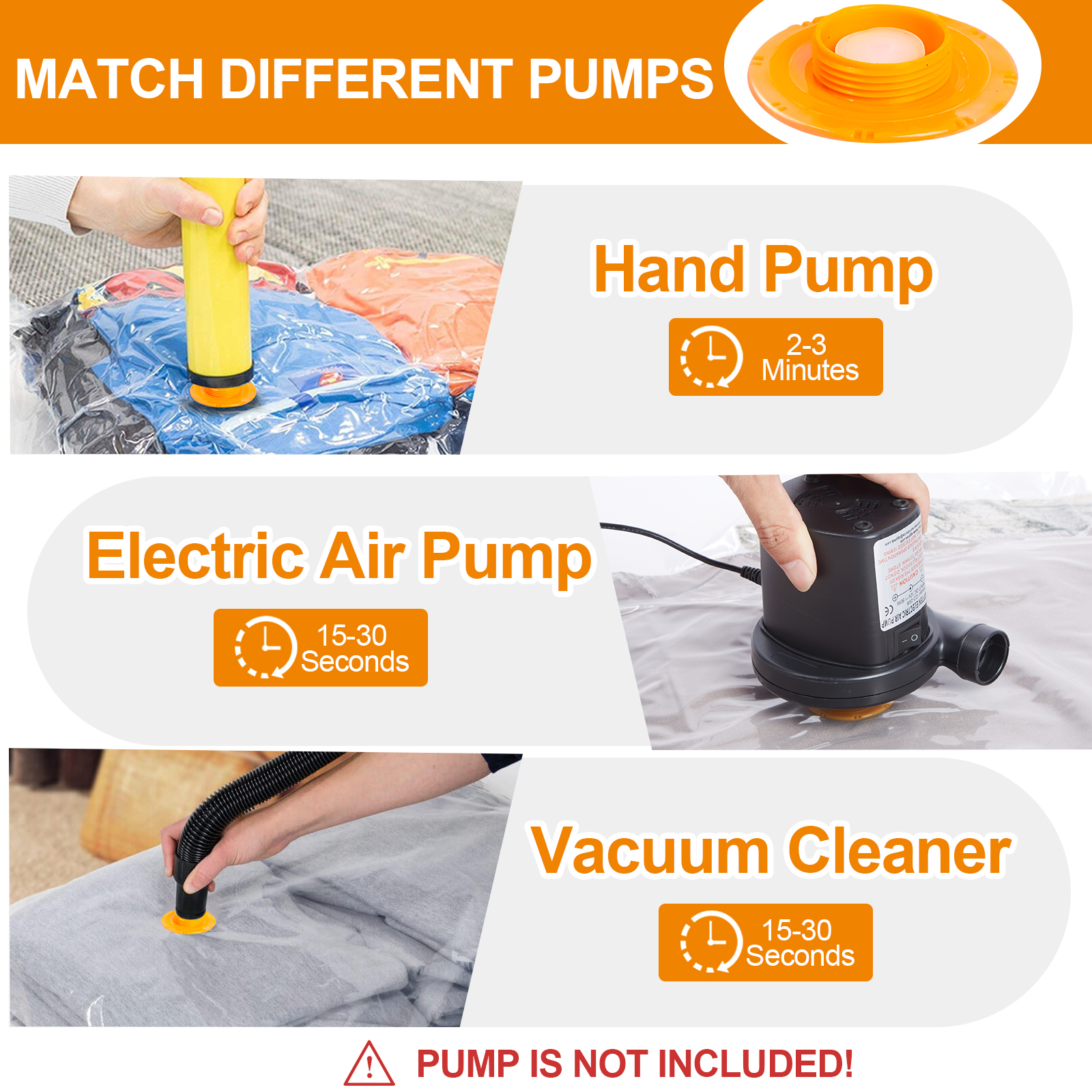 AGPTEK 10 Vacuum Storage Bags Ideal Space Saving Solution 5 Large and 5 Jumbo Pump Included