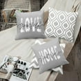 thumbnail image 2 of Set of 4 Throw Pillow Covers Grey White Geometric Abstract Art Home Sweet Home Love Yourself Decorative Pillow Cases Home Decor Standard Square 18x18 Inches Pillowcases, 2 of 6