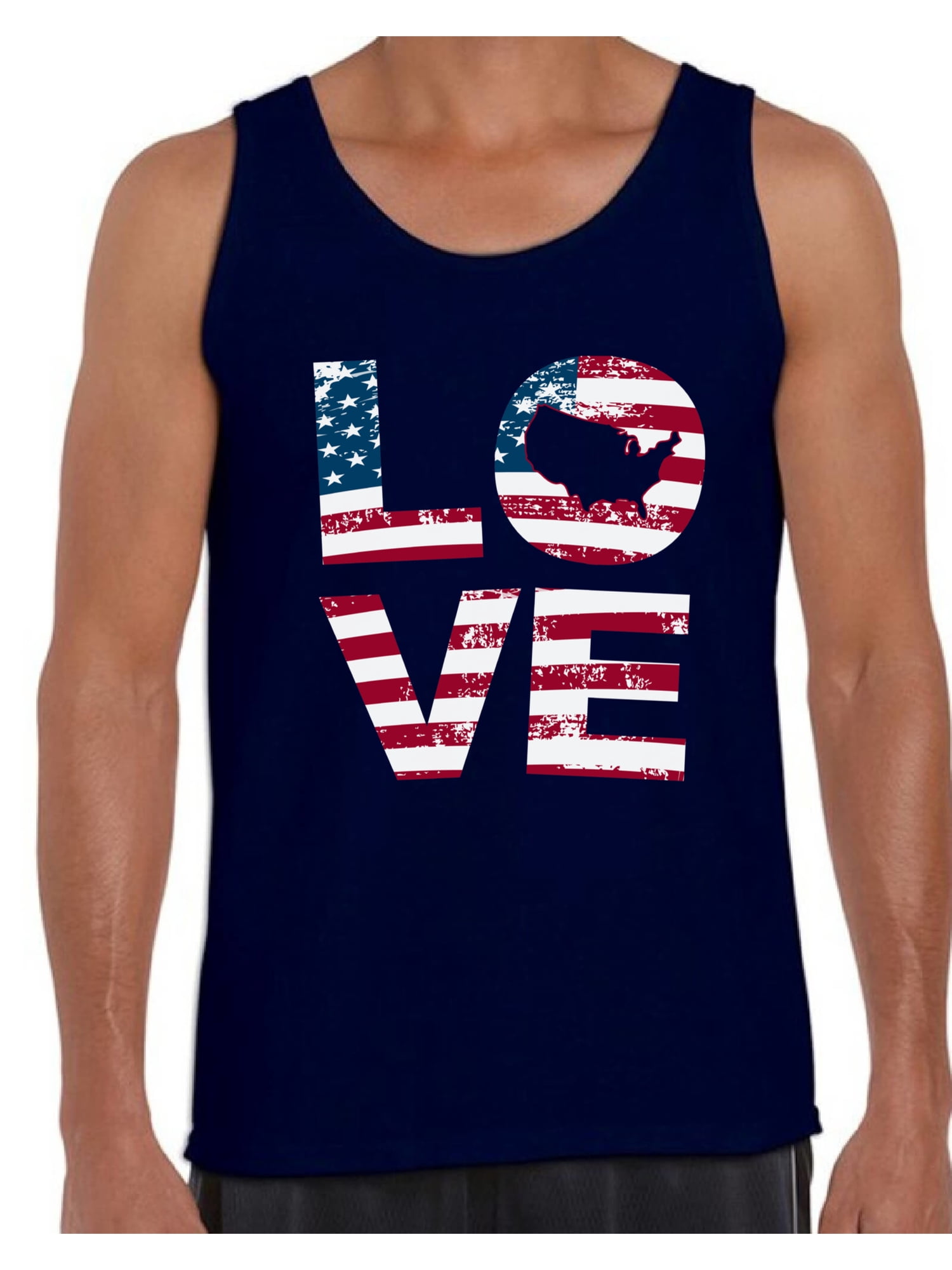 Awkward Styles American Flag Love Men Tank Top Made in the USA 4th of ...