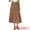 Brown, variant on DARING DIVA Women's Floral Maxi Skirt Elastic High Waist A Line Skirts X-Small Dark Blue