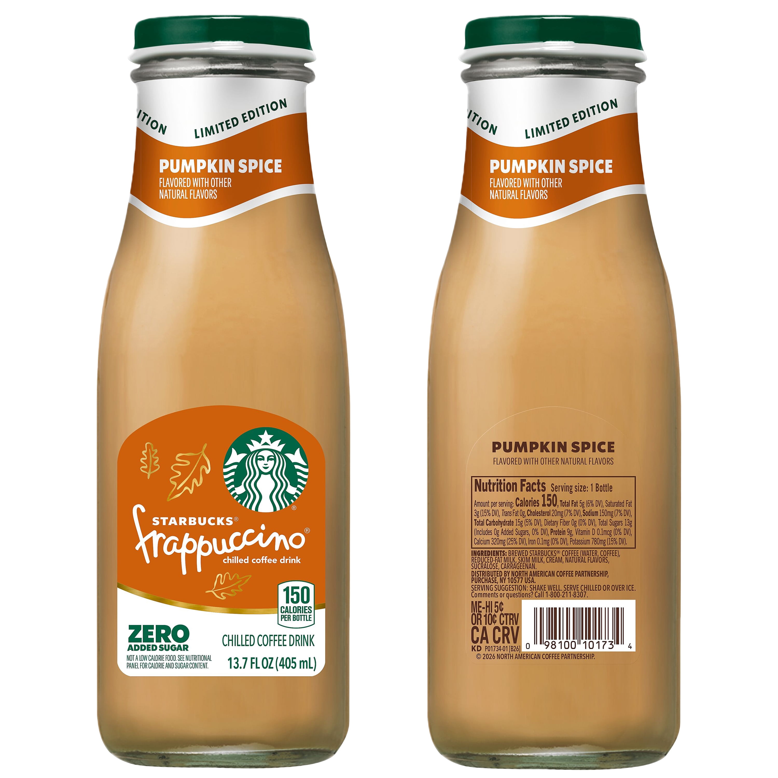 Starbucks Pumpkin Spice Zero Sugar Frappuccino, 13.7 fl oz Cans, 12 Pack