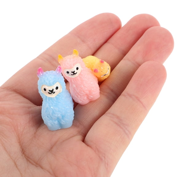 OFFIGAM 6-Piece Mini Resin Alpaca Figurines Set for Home Decor, Assorted Colors, Cute Small Animal Statues Collection