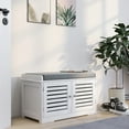 thumbnail image 5 of White 28.74 in. Bedroom Bench with 2 Barn Doors, 5 of 7
