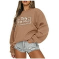 thumbnail image 1 of Chandails à Capuchon de Mode pour Femmes 2023 Manches Longues Décontractées Col Rond Imprimé Chandails en Molleton Hauts Blouse 50 % de Rabais Liquidation Costumes Halloween/noël, 1 of 6