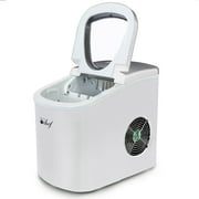 Deco Chef White Compact Electric Top Load Ice Maker with The Smoothies Bible Recipe Book