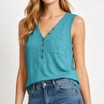 thumbnail image 3 of GUACER Button Down Tank Tops for Women V Neck with Pocket Soft Summer Casual Sleeveless Henley Shirt, 3 of 5