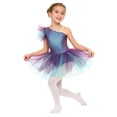 thumbnail image 4 of Raenseen Girls Mermaid Fish Scales Print Tutu Ballet Dance Performance Dress Purple 6, 4 of 7