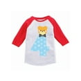 thumbnail image 1 of Awkward Styles Fourth Birthday Boy T-Shirt Funny Bear Toddler Raglan Shirt, 1 of 4