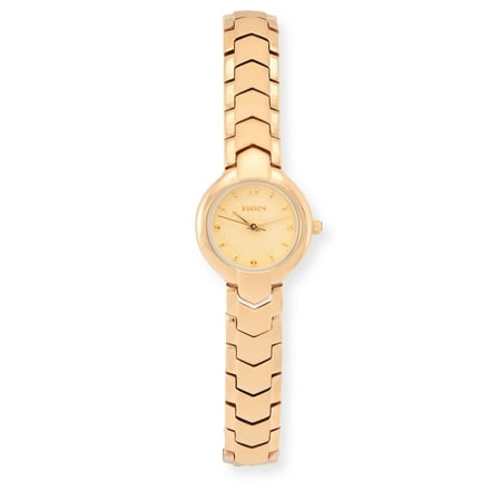 Elgin Gold-Tone Analog Watch with Off-White Dial, Water-Resistant, Women's