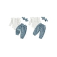 thumbnail image 2 of Loicainy Infant Baby Girls Fall Clothes Set 3 6 9 12 Months Long Sleeve Romper with Floral Pants and Headband Outfits, 2 of 9