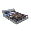 thumbnail image 2 of Ambesonne Landscape Fitted Sheet & Pillow Sham Set, Aerial View of NYC, Full, Blue, 2 of 2