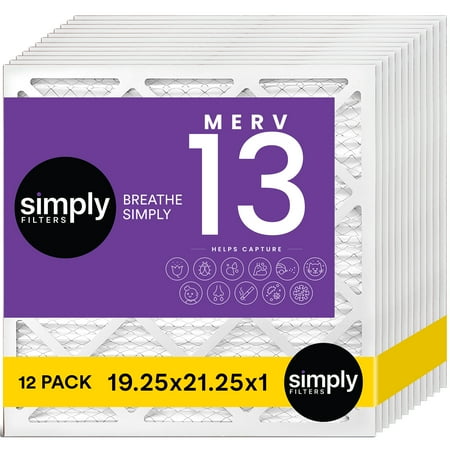 

Simply Filters 19.25x21.25x1 MERV 13 MPR 1500 AC Furnace HVAC Air Filter (12 Pack)