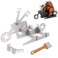 thumbnail image 3 of Tostador de pollo Rack Acero inoxidable Soporte de asado extraíble Motocicleta En forma de barbacoa doméstica portátil para al aire libre tipo 4 Vogacara HA012089-04, 3 of 7