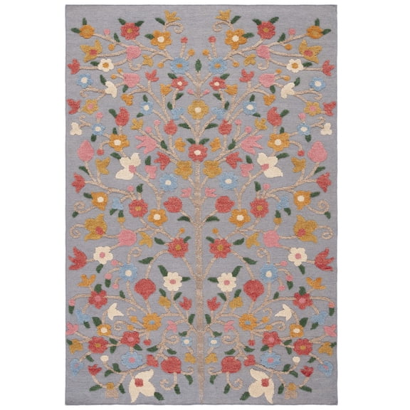 SAFAVIEH Kenya Willoughby Floral Area Rug, Grey/Pink, 8' x 10'