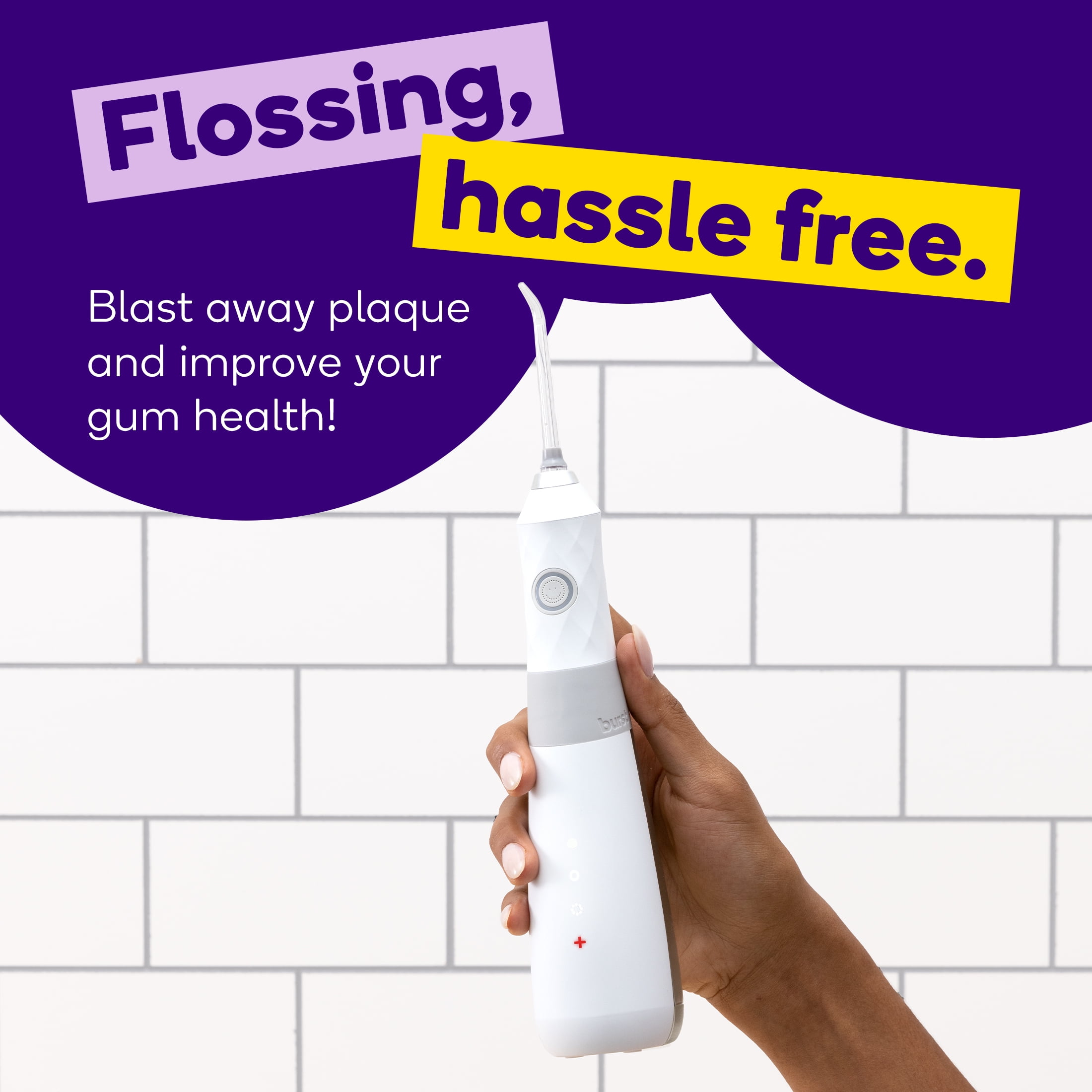 BURST Cordless Water Flosser with Classic Flosser Tip, White