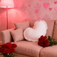 thumbnail image 4 of Pillowcase, Valentines Heart Pillow Cover White Ruffled Cushion Cover with Contrast Ruffle Soft Romantic Decorative Pillowcase for Sofa Bedroom Home Decor, 4 of 6