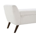 thumbnail image 5 of CQSXDA 60 Inch Storage Bench Featuring Comfort Padded Teddy Cream Upholstery and Mid-Century Wooden Legs for Any Room, 5 of 8