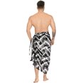 thumbnail image 2 of LA LEELA Men's Standard Beachwear Sarong Pareo Wrap One Size Charcoal, Zig Zag Summer Vacation Party, 2 of 4