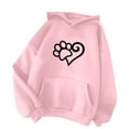 thumbnail image 2 of 2024 New Womens Sweater in Clearance Fashion Woman Hoodied Long Sleeve T-Shirt Printing Loose Blouse Tops Hoodies Gifts for Women, Pink M, 2 of 6