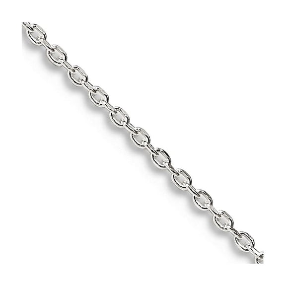 925 Sterling Silver .95mm Sparkle-Cut Forzantine Cable Chain Necklace With 2in Ext. 18 Inch Chain Necklace for Women and