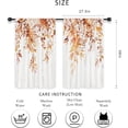 thumbnail image 2 of Orange Eucalyptus Leaves Kitchen Curtains Short Small Autumn Fall Rustic Flower Watercolor Plant Floral Rod Pocket Wood Botanical Bedroom Living Room Treatment Fabric 2 Panels 27.5Wx39H Inch, 2 of 5