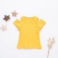 thumbnail image 4 of GYRATEDREAM Toddler Baby Girl Ribbed Short Sleeve Off-Shoulder Top T-Shirt Summer Clothes 2-3 Years, 4 of 4