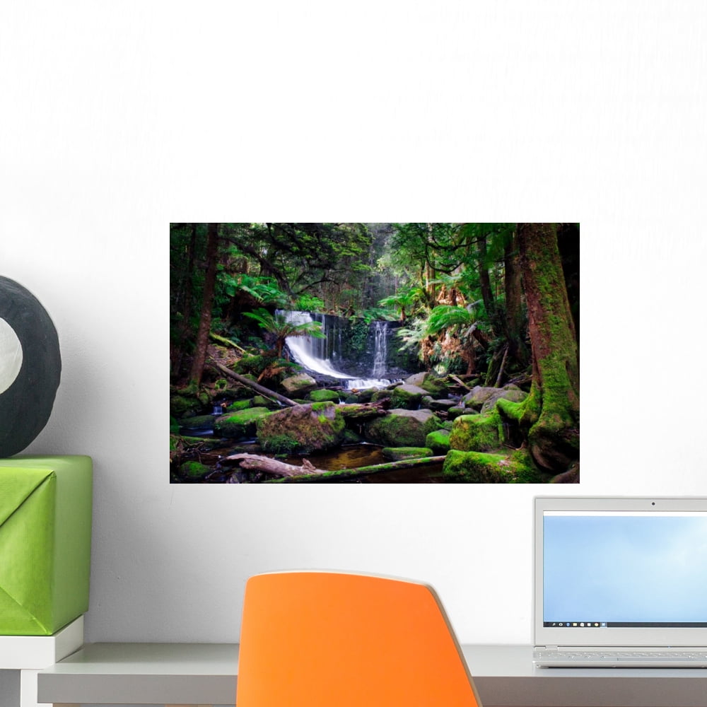 Waterfall Scene Wall Mural by Wallmonkeys Peel and Stick Graphic (18 in ...