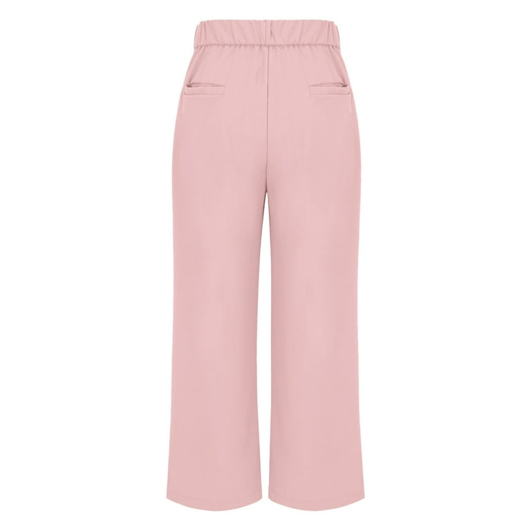 womens pastel dress pants Kaemgyyd Dress Pants for Women High Waited Pleated Straight Wide Leg Casual Trousers with Pockets Solid Work Office Outfit