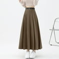 thumbnail image 3 of Women's High Waist Long Skirt A-Line AnkleLength Pleated Maxi Skirt Fall Winter Classic Formal Elegant Office Work Skirt, 3 of 6