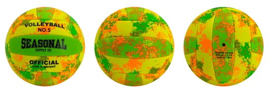 Seasonal Supply Co. Splatter Neon Volleyball in Green