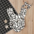 thumbnail image 3 of uublik Swimsuit for Girls One-Piece Suit Swimsuits Leopard Quick Dry Beach Bathing with Headband Sizes 12M-5T, 3 of 5