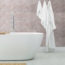 Smart Tiles Peel and Stick Backsplash, 5 Adhesive Tiles, Chevron Pink, 11.43"x9"