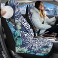 thumbnail image 3 of Uorisanigo Car Seat Covers, Plush Automotive Seat Covers, Blue Polynesian Tattoo Seats Cover 2 Front Interior Sets, Fit for Most Cars SUVs Sedans, Soft Full Wrapping Edge Seats Cover, 3 of 7