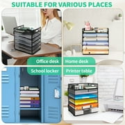 PHANCIR 6-Tier Desk Organizer Paper Storage Box ,Stationery Tray with Handle Mesh Stationery Tray Desktop File Classifier, Suitable for Office, Home