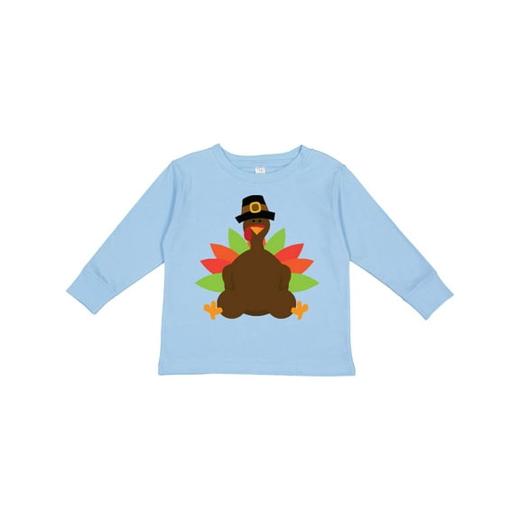 Inktastic Thanksgiving Pilgrim Turkey Boys or Girls Long Sleeve Toddler T-Shirt