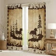thumbnail image 2 of 2 Panels,(42Wx84L) Horse Darkening Curtains,Western Cowboy Curtains,Rustic Farmhouse Bear Deer Animals Window Curtains Drapes,Country Woodland Cabin Decor Window Treatments, 2 of 5