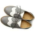 thumbnail image 5 of Ollio Women's Flat Shoes Wingtip Lace Up Two Tone Oxfords M2913, 5 of 5