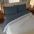 thumbnail image 6 of Mellanni 4 Piece Bed Sheet Set 180GSM Heavyweight Cotton Flannel Deep Pocket, Queen, Blue Windowpane, 6 of 6