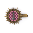 thumbnail image 1 of Checkerboard Bishop White Word Chess Hairpin Sun Headwear Retro Metal Clips Pin, 1 of 3