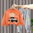 thumbnail image 2 of Kogui Toddler Boy Outfits Winter Toddler Boy Clothes Outfits Long Sleeve Hoodie Sweatshirt + Pants Boys Fall Winter Outfits Set 3 6 9 12 24 Months 2T 3T 4T (Orange,3-4 Years), 2 of 7