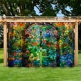 thumbnail image 4 of Vacemry Under $5 Outdoor Curtain Panel, Waterproof Sunshade Drape for Patio, Painted Glass Design Window Cover, Garden Decoration Sheer, Decorative Outdoor Curtain for Privacy Protection, 4 of 8