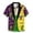 Tops-A132Multicolor, variant on LEKWK Womens Mardi Gras Funny T Shirts Tuxedo Jester Hat Print Short Sleeve Shirts Button Down Lapel Neck Casual Party Holiday Trendy Wear