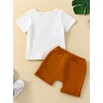 thumbnail image 3 of Bagilaanoe Newborn Baby Boy Short Pants Outfits Short Sleeve I LOVE MY MAMA Letter Print Crew Neck T-Shirt Tops + Tie-Up Shorts 3 6 12 18 24 Months Set, 3 of 9
