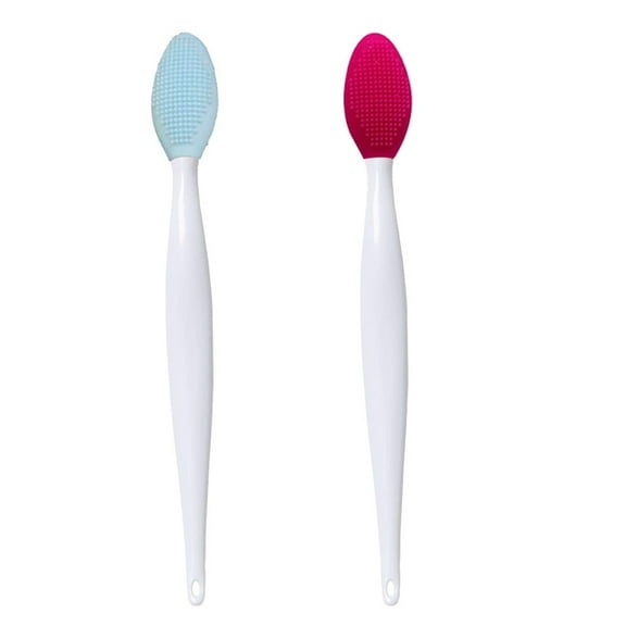 Lip Exfoliating Brush, Lip Brush Tool, Double-Sided Silicone Brush, Lip Exfoliator Brush for Dry Lips, Lip Scrub Brush, Lip Scrubber