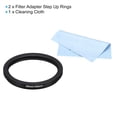 thumbnail image 3 of Unique Bargains 49mm-43mm Step Down Ring with Cleaning Cloth, 2 Pack Camera Lens Filter Adapter Ring, Black, 3 of 6