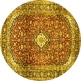 thumbnail image 1 of Ahgly Company Machine Washable Indoor Round Persian Yellow Traditional Area Rugs, 7' Round, 1 of 4