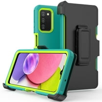 NIFFPD Samsung Galaxy A03S with Belt-Clip Holster Tough Durable Protective case for Galaxy A03S Green&Yellow