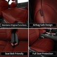 thumbnail image 6 of EKR Custom Fit Bolt Car Seat Covers for Chevrolet Bolt EV 2LT & Bolt EUV LT/Premier 2022 2023 (Rear 40/60 Split W/Armrest)-Full Set Waterproof Faux Leather Auto Seat Covers(Burgundy), 6 of 7